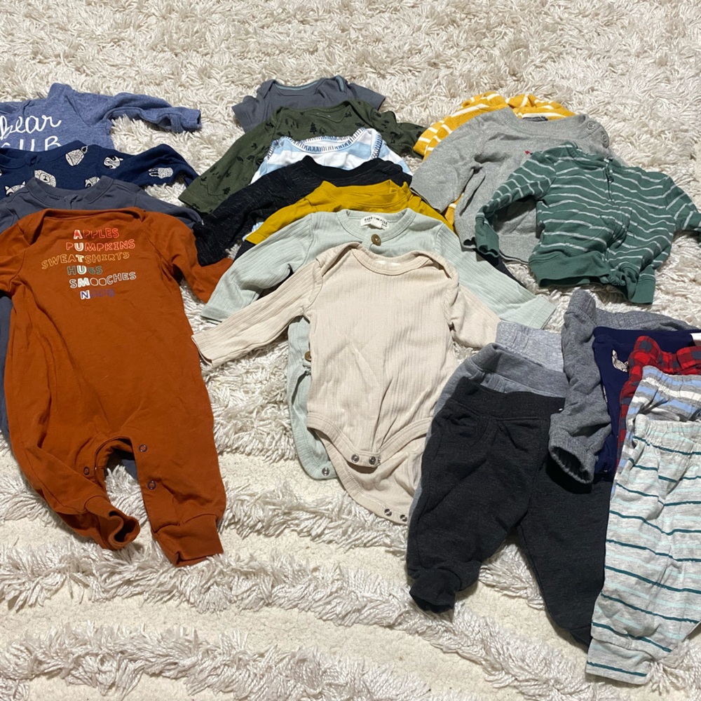 Huge lot of 0-3 month baby boy clothing